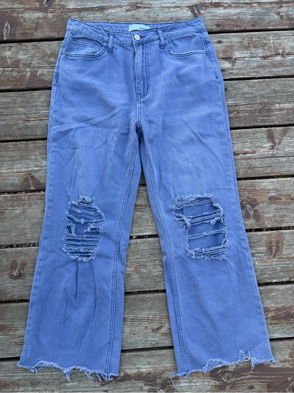 Vervet 90’s vintage super high rise crop flare jeans.